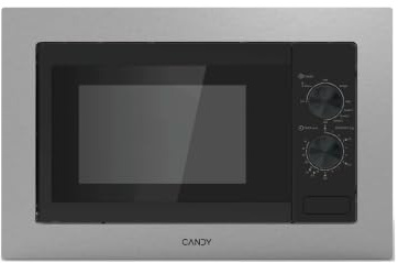 Candy CA38F2K7XSBX, Microondas Integrable con Grill, 20 L, 850 W Microondas / 1000 W Grill / 1320 W, 5 Niveles de Potencia, 2 Mandos, 2 Funciones, Plato Giratorio 27 cm, Señal de Fin de Cocción
