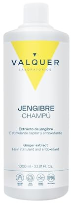 VALQUER Anti-Schuppen-Shampoo mit Ingwer | 1 L | Stimuliert das Haarwachstum und stärkt das Haar | mit Panthenol und Vitamin E | vegan