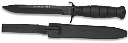 Cuchillo coleccion Negro f ABS para Caza, Pesca, Camping, Outdoor, Supervivencia y Bushcraft Albainox 32084 + Portabotellas de regalo