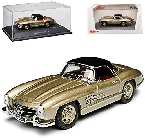 Mercedes-B 300SL Coupe Champagner Gold W198 1954-1963 1/43 Schuco Modell Auto mit individiuellem Wunschkennzeichen