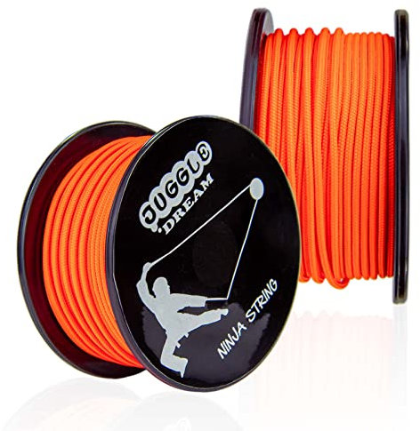 Juggle Dream Ninja Corde Diabolo Professionnelle, Ficelle pour Baguettes de Diabolo, Tissage Ultra-Serré et Une Finition Lisse, Orange Fluo (25 m)