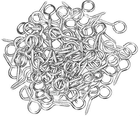 MZMing [300 Pieza] Mini Ojo Tornillo Perno 15mm x 7mm Plateado Cáncamos Fianza Accesorios Hechos a Mano Hembrillas para Hacer Joyas de Bricolaje Madera Resina Encanto de Arcilla Proyectos Artesanale