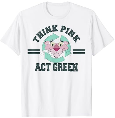 The Pink Panther Think Pink Act Green Logo T-Shirt