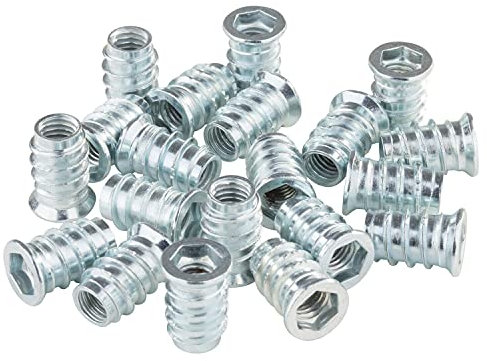 20 x Ecrou à Visser pour Bois Six Pans Creux Collerette M6 10x17