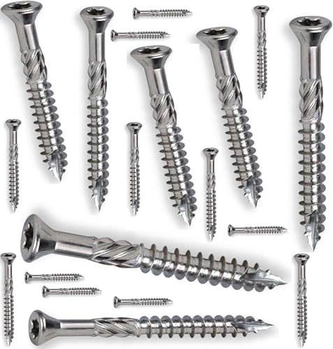 Vis Terrasse INOX A2 Pour Bois Dur Exotique GAMME PRO (TAILLE A CHOISIR) Terrasse, Jardin, Bricolage (5x50mm, 400)