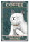 CREATCABIN Café Gato Cartel de Chapa Vintage Porque el Asesinato Es Incorrecto Cartel de Chapa de Metal Cartel Retro para el Hogar Cocina Baño Arte de la Pared Decoración 8 x 12 Pulgada