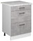Vicco Mueble bajo de Cocina R-Line, Hormigón/Blanco, 60 cm con cajones y encimera