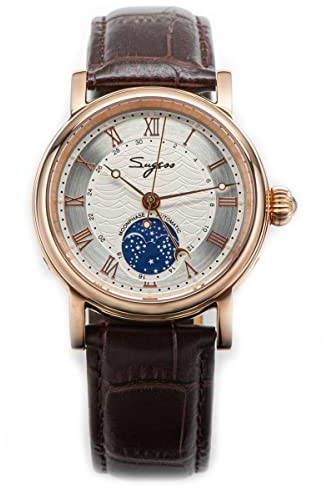 LOve Peace Moonphase Automatische Mechanische Herrenuhr Armbanduhren Möwe Uhrwerk ST2108 Wasserdichte Uhr Saphirglas Uhren Roségold Retro, rose gold, Retro