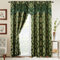 Elegant Comfort Jacquard Optik Vorhang-Set mit angenähtem Wasserfall-Volant (2er Set), 137 x 213 cm, Jägergrün/Salbei