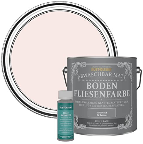 Rust-Oleum Pink Washable Matt Floor Tile Paint - China Rose 2.5L