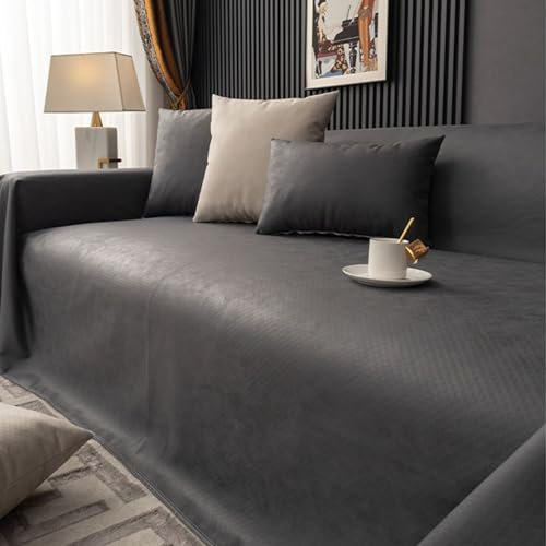 VanderHOME Sofa überzug Möbel Abdeckung für Verschütten Sofabezug Wasserabweisend Antirutsch Sofa Abdeckung Stretch Sofa Protector Sofaüberwurf Schutz vor Haustier Katze Hunde210*230cm-Grau