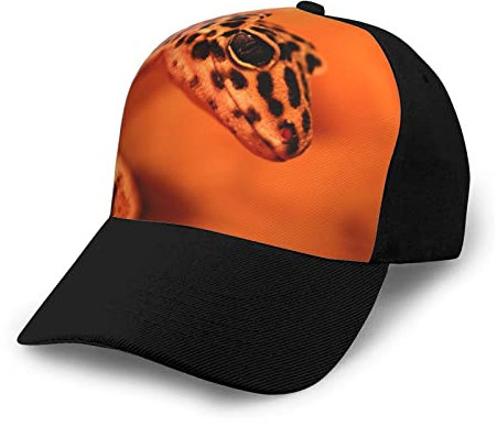 Night Crow Spliced Curved Brim Baseball Cap Herren und Damen Sport Baseball Cap, Leopard Kleiner Gecko, Einheitsgr��e