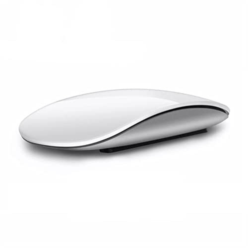 LiLiTok Bluetooth 5.0 Wireless Mouse Silent Multi Arc Touch Mice, Magic Mice Rechargeable Compatible with Laptop Pad Mac PC MacBook (White)