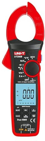 UNI-T UT205E UT206B UT207B UT208B Analog Digital Clamp Meter Current clamps AC DC 1000A 1000V Ammeter Pliers Professional NCV LPF Tester 6000 Counts(UT206B)