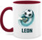 Tasse Tassen 325ml - Fußball Schuss Cool Fußballfan | Fußballgeschenkideen - 325 ml - Bordeauxrot - namenstasse junge geschenke für fussballfans fussball leon glühweintassen