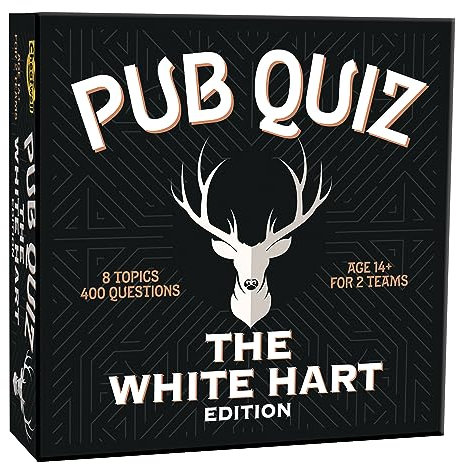 CHEATWELL GAMES The White Hart Pub Quiz - 400 Questions Across Every Category Imaginable - Comes With Answer Pad & Pencils - Ages 14+