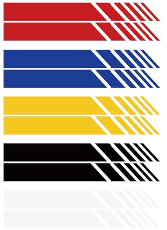 5 Paia Adesivi per Specchietti Retrovisori Car Stripes, Car Stripes - Adesivi per Specchietti Macchina - Strisce Design - Tuning - Ideale per Tutte Le Auto - Sinistro E Destro Striscia Striscia