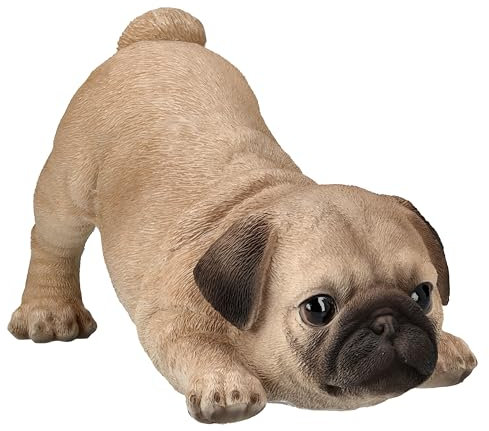 Mops Figur Welpe Will Spielen - Hundefigur Hund Baby Dekofigur Geschenk für Hundeliebhaber Hotant