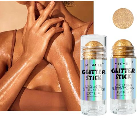 Qwesure Xixi Highlighter Stick Visage & Corps, Highlighting Stick Pearl Body Glow Highlighting Full Body Illuminant Face Stéréo Highlighter Glitter Makeup (3)