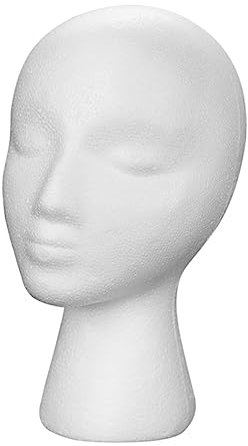 POPETPOP 1stk Schaufensterpuppenkopf Schaumkopf Styropor Kopf Headset Ständer Mannequin-kopf-modell Manika-köpfe Perücke Schaufensterpuppe Kopf Styropor Weiß Folge Gesicht Kleiderbügel