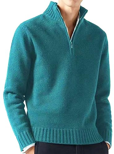 Générique Pull À Col Roulé en Cachemire pour Homme À Manches Longues en Laine Épaisse À Col Roulé Torsadé Côtelé Chaud Sweatshirt en Maille Fine Loisirs Automne Hiver Pull Col Roulé