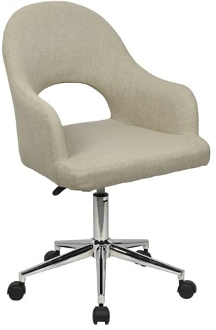 SVITA Klara Schreibtischstuhl höhenverstellbar Drehstuhl Bürostuhl mit Rollen Armlehnen Lesesessel Homeoffice Stuhl Cut-Out Beige Hellbraun