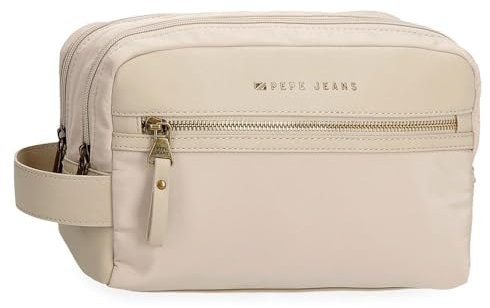 Pepe jeans Morgan Trousse Beige 26 x 16 x 12 cm Polyester et PU by Joumma Bags, Beige, Talla única, Trousse de Toilette