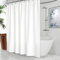 HNBFKD Rideau de Douche en Tissu Blanc Pur, Rideau de Douche Blanc, cloison de Salle de Bains en Polyester imperméable, décorative avec Crochet en Plastique 120x220cm/47x87in(WxH)