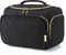 BAGSMART Travel Toiletry Bag for Women, Large Wide-Open Cosmetic Makeup Organiser for Toiletries Storage with Handle, Travel Accessories Pouch, Black-L