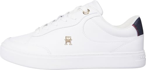 Tommy Hilfiger Damen Court Sneaker Essential Chic Elegant, Weiß (White), 37