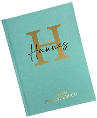 minimutz Freundebuch Kindergarten - Personalisiert mit Name - Freundschaftsbuch Buchstabe Name mit Bagger Baustellen Inlet - Poesiealbum Kita Junge (Mint)