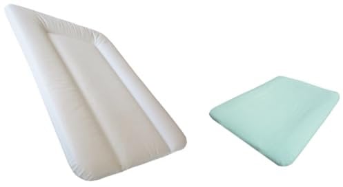 Steff - Set - Wickelauflage - 70x50 cm - Weiß + Wickelauflagenbezug - Mintgrün - Qualitätssiegel OEKO-TEX Standard 100