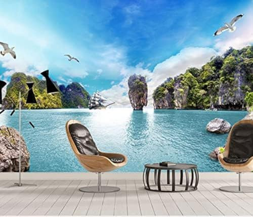 XLMING Lac Panoramique Papier Peint 3D Intissé Salon Canapé Chambre À Coucher Salle Manger Intérieure Murale-150cm×105cm