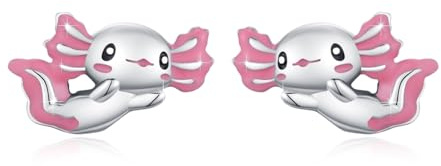 YueYuan Axolotl Ohrstecker 925 Sterling Silber für Damen | Niedlicher Tierschmuck für Tochter, Schwester oder Mutter zu Geburtstag, Weihnachten und Jahrestag