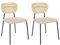 Esszimmerstuhl 2er Set Rattan natürlich Wiener-Geflecht Stoffbezug beige Mayetta
