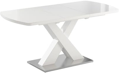 Vicco Table de Salle à Manger Chinto, Blanc, 120 x 80 cm Extensible
