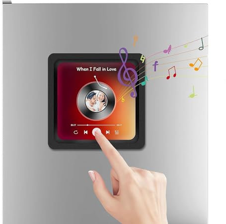 Imán de nevera con álbum personalizado, imanes de imagen personalizados para refrigerador con reproductor de música integrado, puede reproducir canciones y ajustar el volumen, regalos únicos de