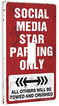 KAXW Light Switch Cover Plate Social Media Star Parking Only Switch Wallplate Cover Single Light Switch Cover