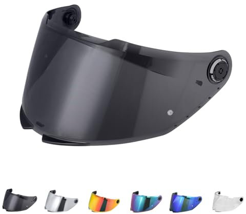 Visiera Casco Moto,Visiera Casco per MT 28B/Thunder 4,Sostituzione della Visiera della Lente del Casco del Parabrezza del Motociclo per Il Casco Integrale(Nero)