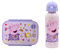 My sweety pop - Juego de comida - Caja de merienda + botella - Caja de almuerzo - Hidratación - Para niños - Guardería - Kindergarten - Escuela - Vacaciones - Comida - Idea de regalo (Peppa Pig -