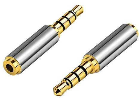 Wenxiaw 2 adattatori jack jack da 3,5 mm maschio a femmina da 2,5 mm, alloggiamento in metallo, per cuffie, microfono