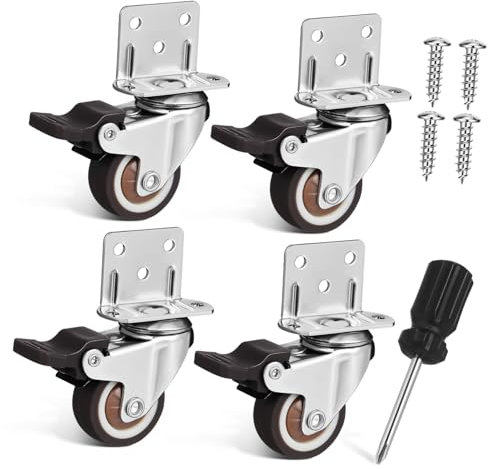 Healifty Küpper Werkbank Lenkrolle Schwerlast Lenkrollen Mit Bremsen Plattenrollen Für Öbel Und Werkbänke Industrie Rollen Inklusive Schrauben Und Schraubendreher Leise Und