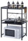 ZZINOKE Support Micro Onde à 3 Niveaux,Etagere Micro Onde Avec 6 Crochets,Etagere Extensible Micro Ondes Cuisine Rangement De Cuisine Avec Pieds En Caoutchouc Antidérapants,40-60 x 35 x 78 cm,Noir