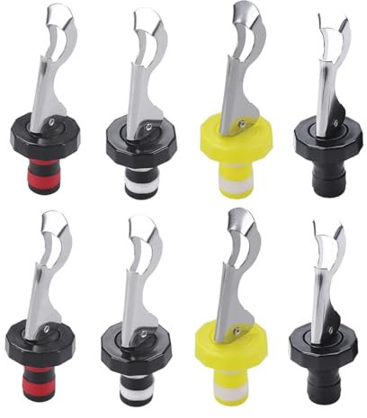 Lot de 8 bouchons de bouteille de vin avec bras à levier - Réutilisables - Anti-fuite - Pour champagne, bière, vins rouges et blancs (couleur)