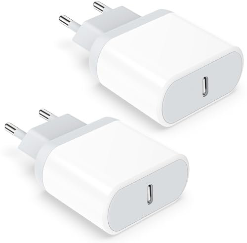 Lynban Chargeur USB C, 2-Pack Prise for iPhone 16/16 Pro/16 Pro Max/16 Plus/15/14/13/12/11/SE 2020/X/XS/XR/8/7/6, Pad, 20W Type C Secteur Rapide Charger Mural Alimentation Adaptateur