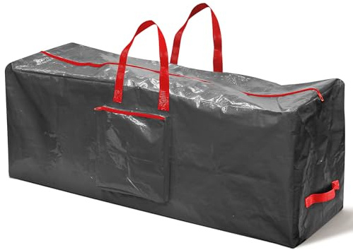 BLADO Extra Large Christmas Tree Storage Bag – Durable Reinforced Waterproof bag with Handles, Dual Zipper & Side Pocket - 9ft Xmas Storage (Grey, Large)