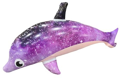 Delphin Float | Lila aufblasbare Delfine | Starry Delphin Floatie Animals | Wasser aufblasbarer Fisch | Marine Purple Animal für Wasseraktivitäten, Partys und Sommerspielzeit