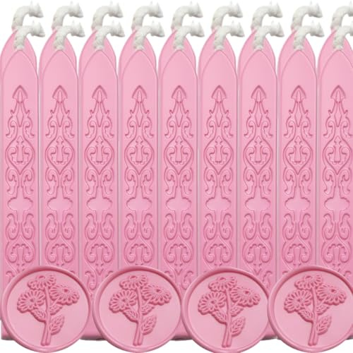 Lot de 14 bâtons de cire noire - Décoration unique pour carte de remerciement / Halloween / emballage cadeau / sac kraft (14, rose perle)