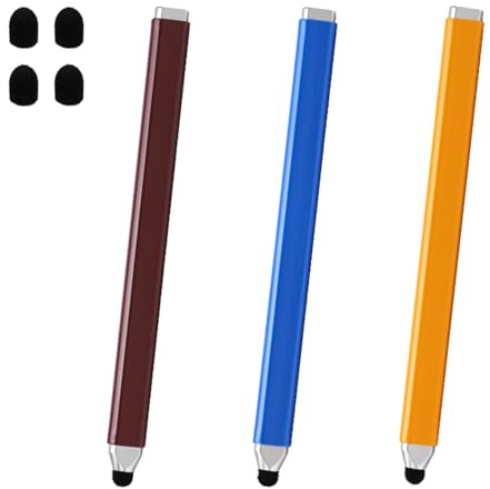 3er Pack Kinder Tablet Stift Set, Weiche Touchscreen Stifte mit 4 Ersatzspitzen, für Tablets, Smartphones und Smartwatches, Ideal für Schule, Malen und Schreiben
