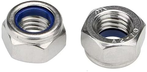 60 Stück M2 selbstsichernde Nylon-Sechskant-Sicherungsmuttern, 304 Edelstahl, M2–0,3, selbstsichernde Muttern